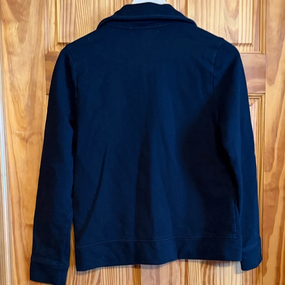 Lauren Ralph Lauren women's black cotton full-zip collared jacket with pockets